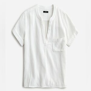J. Crew -neck double-gauze popover Shirt